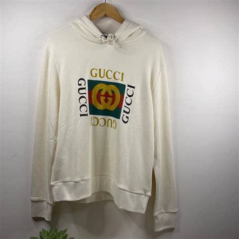 gucci logo hoodie grailed|gucci logo print hooded sweatshirt.